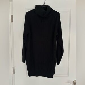 Black midi scoop neck sweater dress